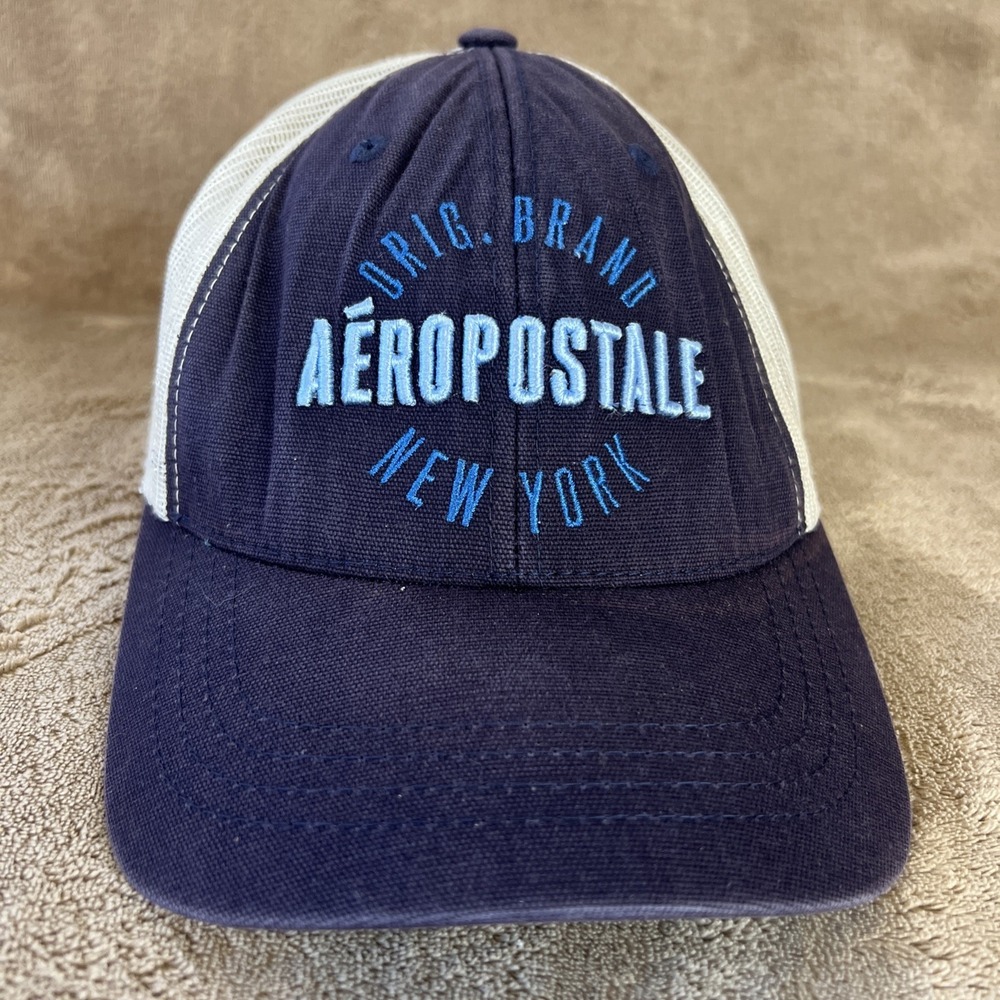 Y2K Aeropostale New York Mesh Snapback Trucker Baseball Cap‎ Hat Embroidered
